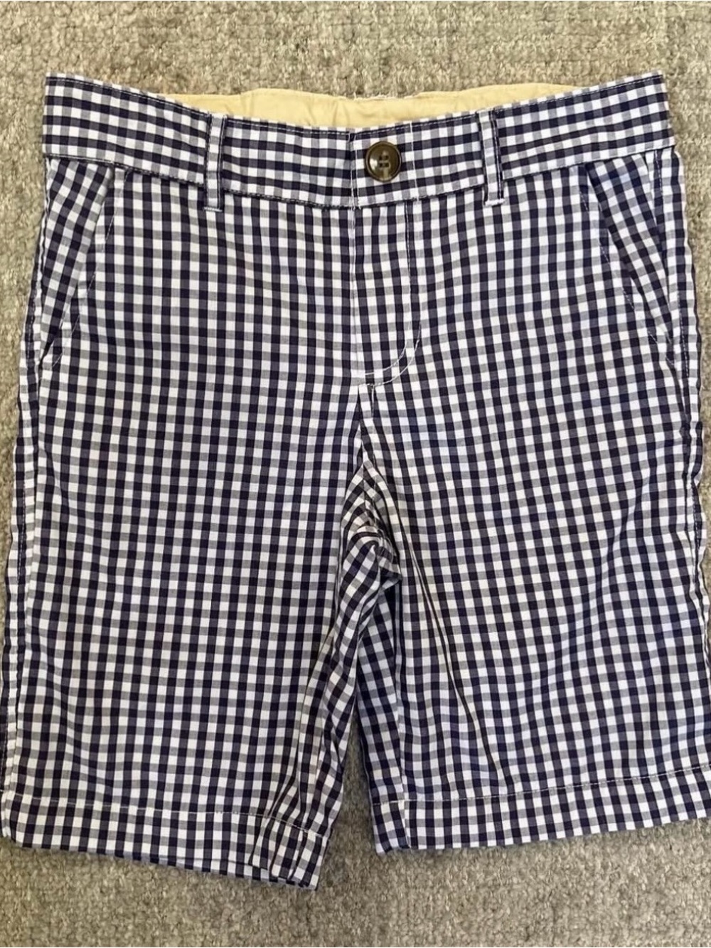 EUC TBBC Beaufort Bonnet boys navy gingham shorts size 10